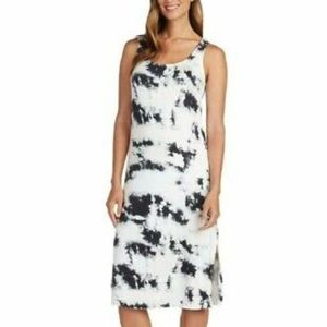 Matty M black white tie dye knit dress, M